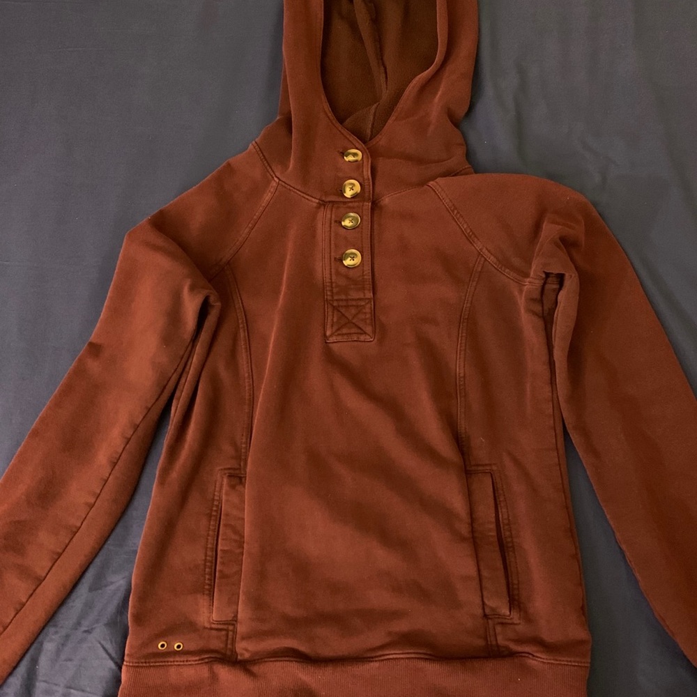Dark red button up hoodie- Men’s - (S)